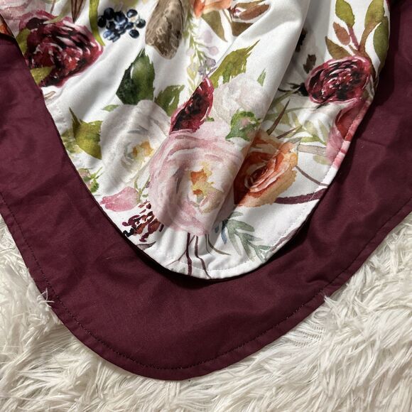 Coverednlove Etsy Custom Girl’s Carseat Canopy Floral Watercolor Burgundy Sequin - Picture 6 of 6
